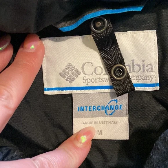 Columbia Interchange Jacket Coat Gray Black Medium M EUC - Picture 3 of 7